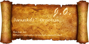 Januskó Orsolya névjegykártya